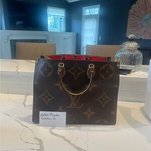 Louis Vuitton Monogram Tote with Red Interior